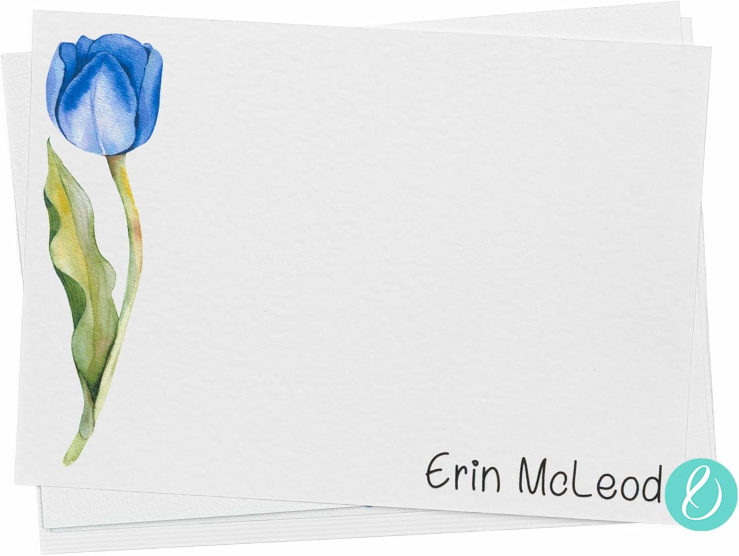 KAI KAI MARKET | Blue Tulips | Personalized Stationery | Flat Note Cards and Envelopes | Flowers | Thank You Cards |