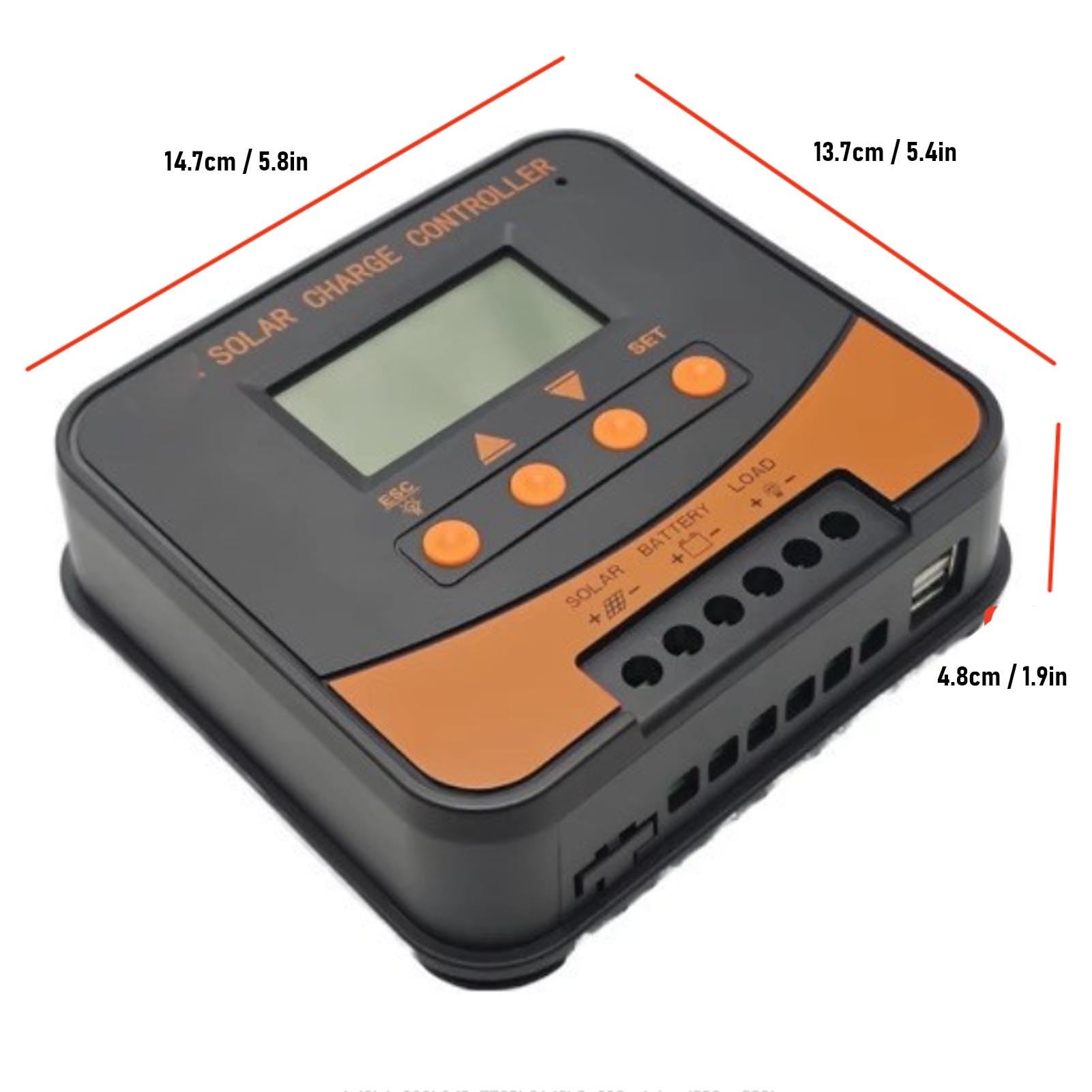 Kontroler ładowania Słonecznego MPPT, Regulator Wyświetlacza LCD 12 V 24 V 20 A z kompleksową ochroną Napięcia, Idealny do Akumulatorów Panelowych, GEL, SLA, LFP i LI USE