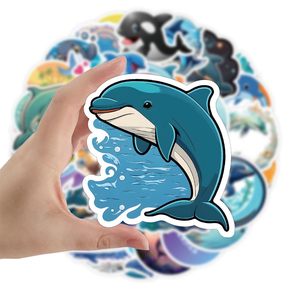 50PCS Dolphin Stickers for Bike,Water Bottle,Car,Skateboard,Scrapbook - Image 3