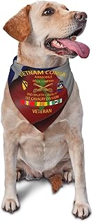 Vietnam Combat Cavalry Veteran W Alpha 2nd Bn 8th Cav Coa 1st Cav Div Triangle Dog Bandana Scarf Accessories for Pet Bibs