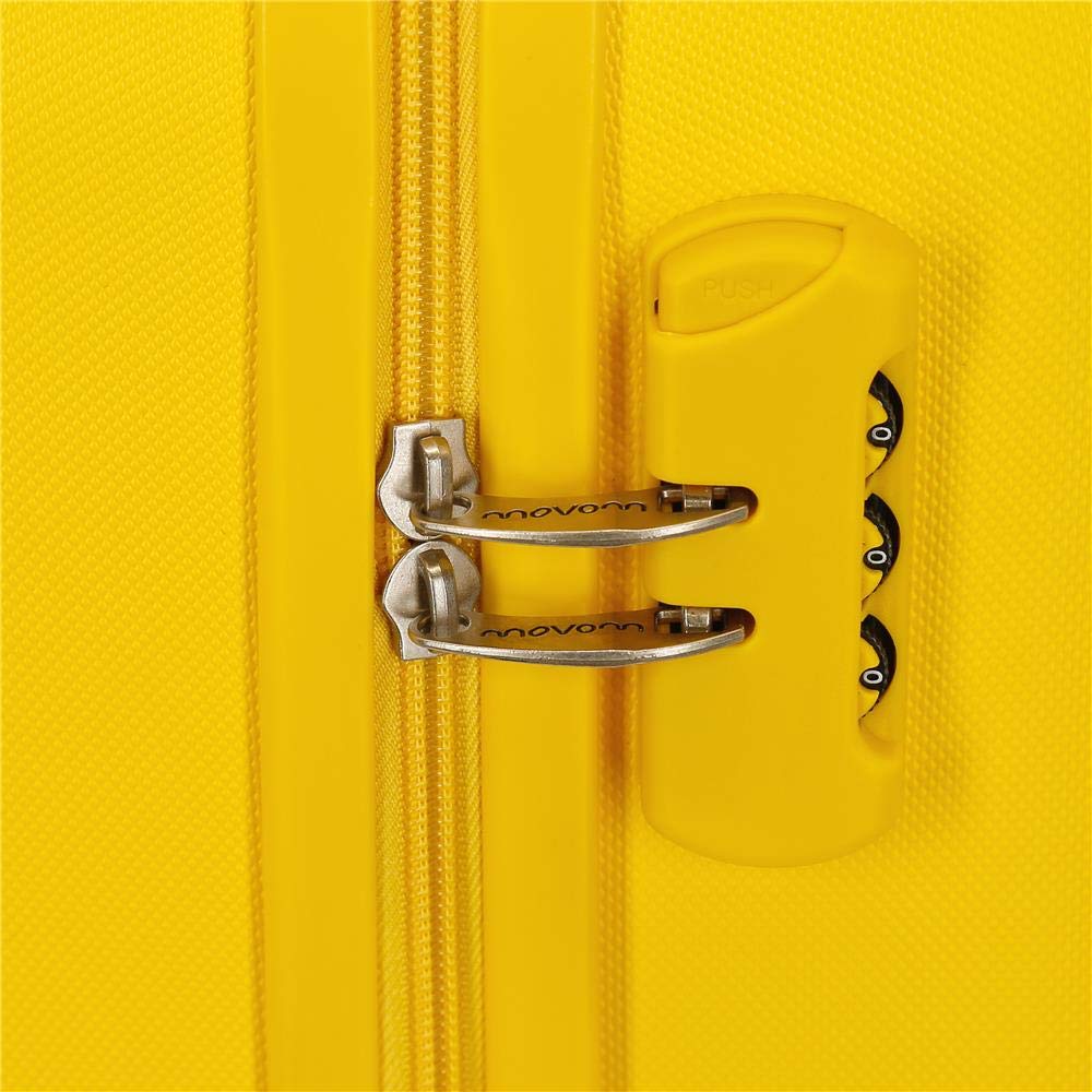 MOVOM Riga, Trolley Rigido Cabina 55m Unisex Adulto, Giallo (Yellow), 40x55x20 cms