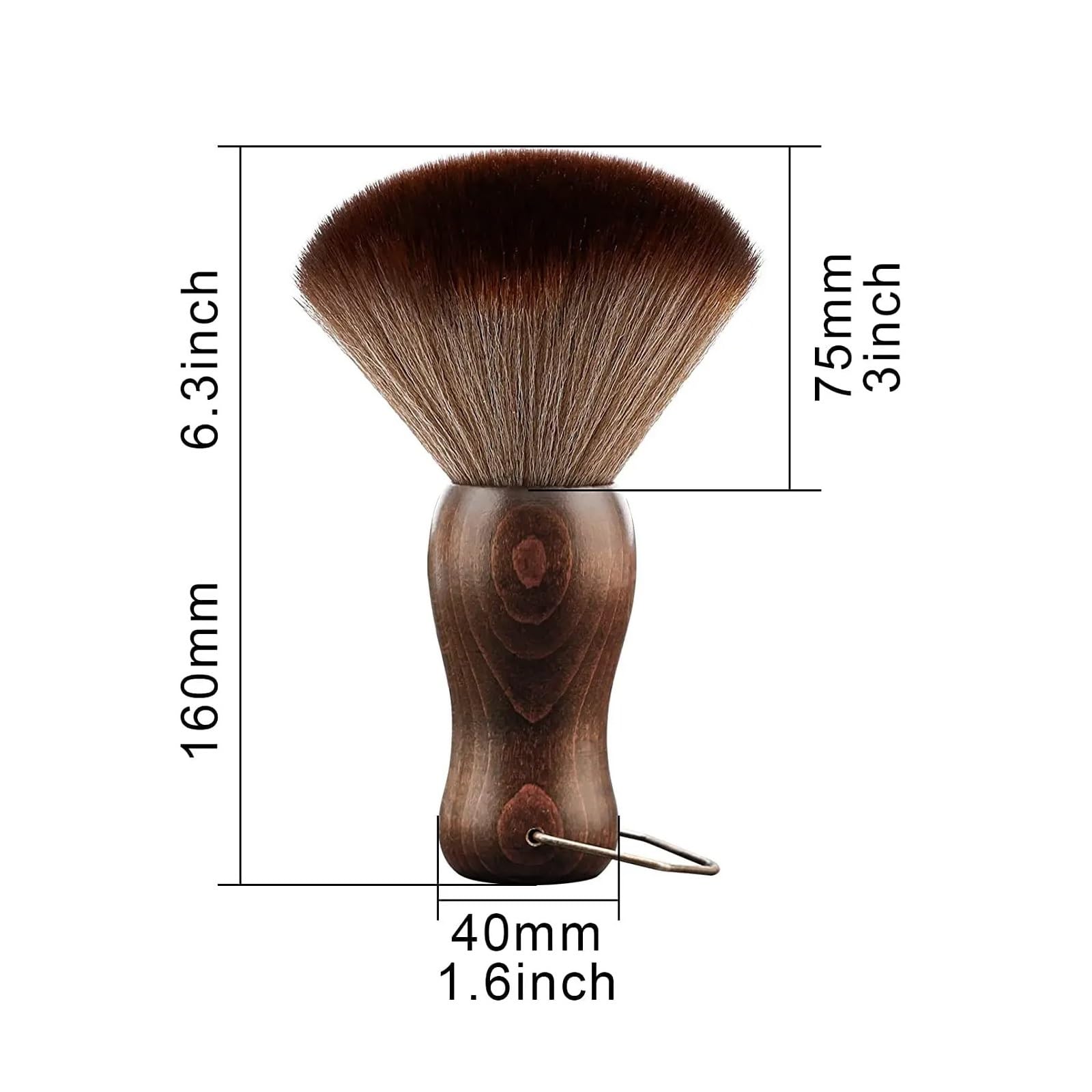 Brosse De Nettoyage De Cou De Barbier, Manche En Bois Avec Crochet, Brosse De Nettoyage De Coiffure, Brosses De Balayage De Cheveux Naturels For Salon De Coiffure | C
