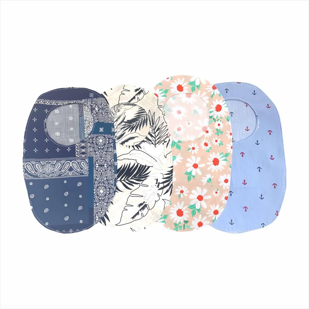 Colostomy Bag Covers - Ostomy Support Kleidungsbeutel Set mit 3" Runde Öffnung für Ileostomie Stoma Pflege, weicher & atmungsaktiver Stoff, 4 PC