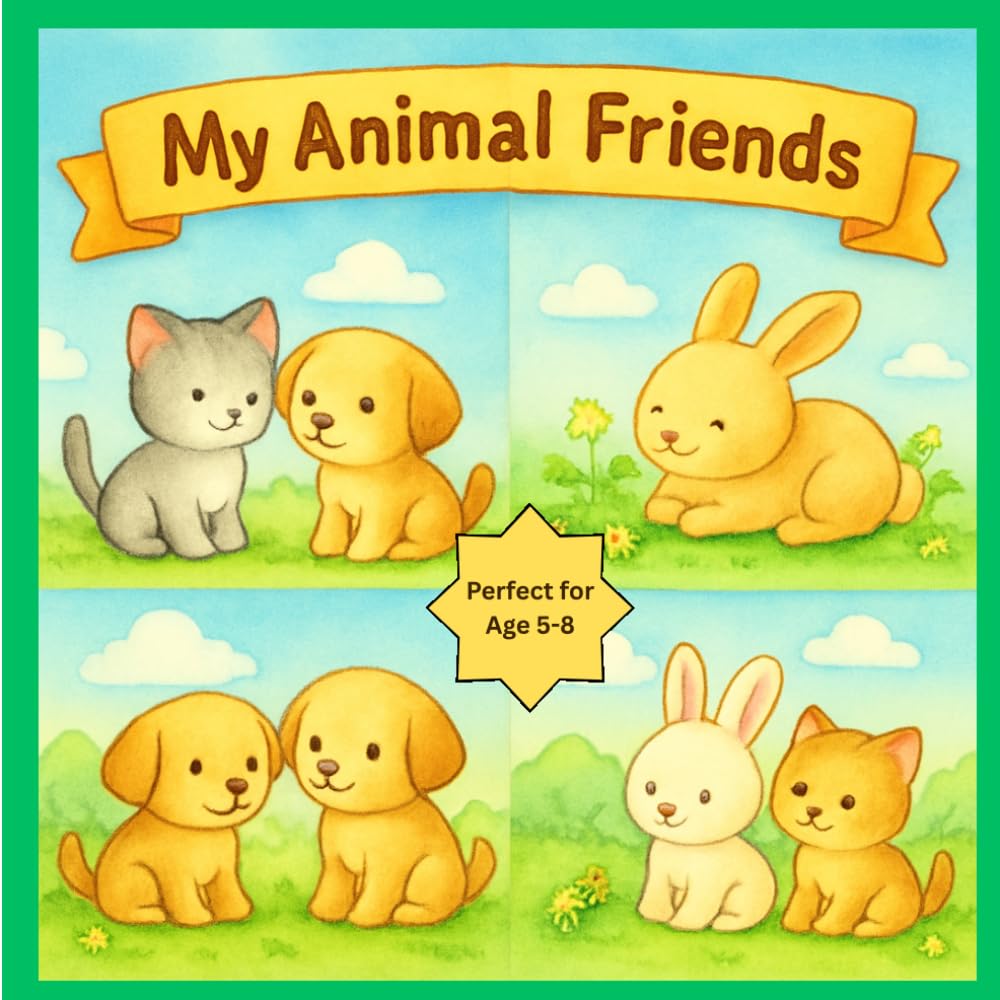 My Animal Friends Kids Coloring Book: Child learns about animals and their baby names (Domestic animals, Wild Animals, Farm Animals)