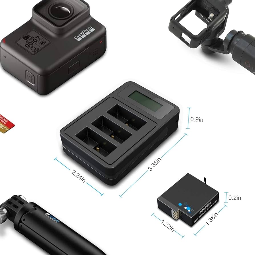 GoPro Hero 8 Black、バッテリーとアクセサリー付き。 Amazon.com: TOMSHEIR Battery 1800mAh(2 Pack) and USB Fast
