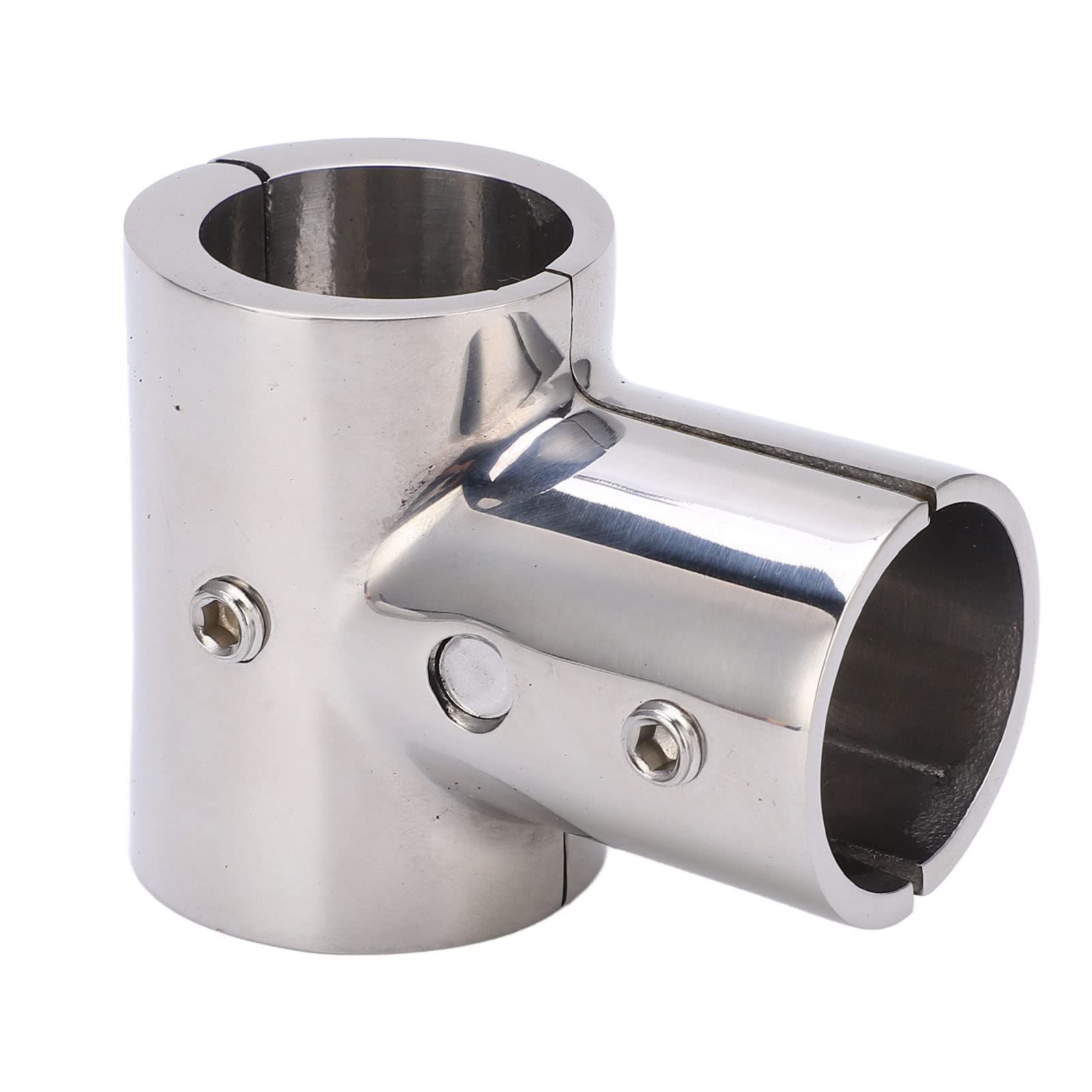Connettore per tubo a T, connettore per tubo a T a 90 °, connettore per tubo da 1 in/25,4 mm, separabile, in acciaio inox, accessorio per corrimano per barca universale
