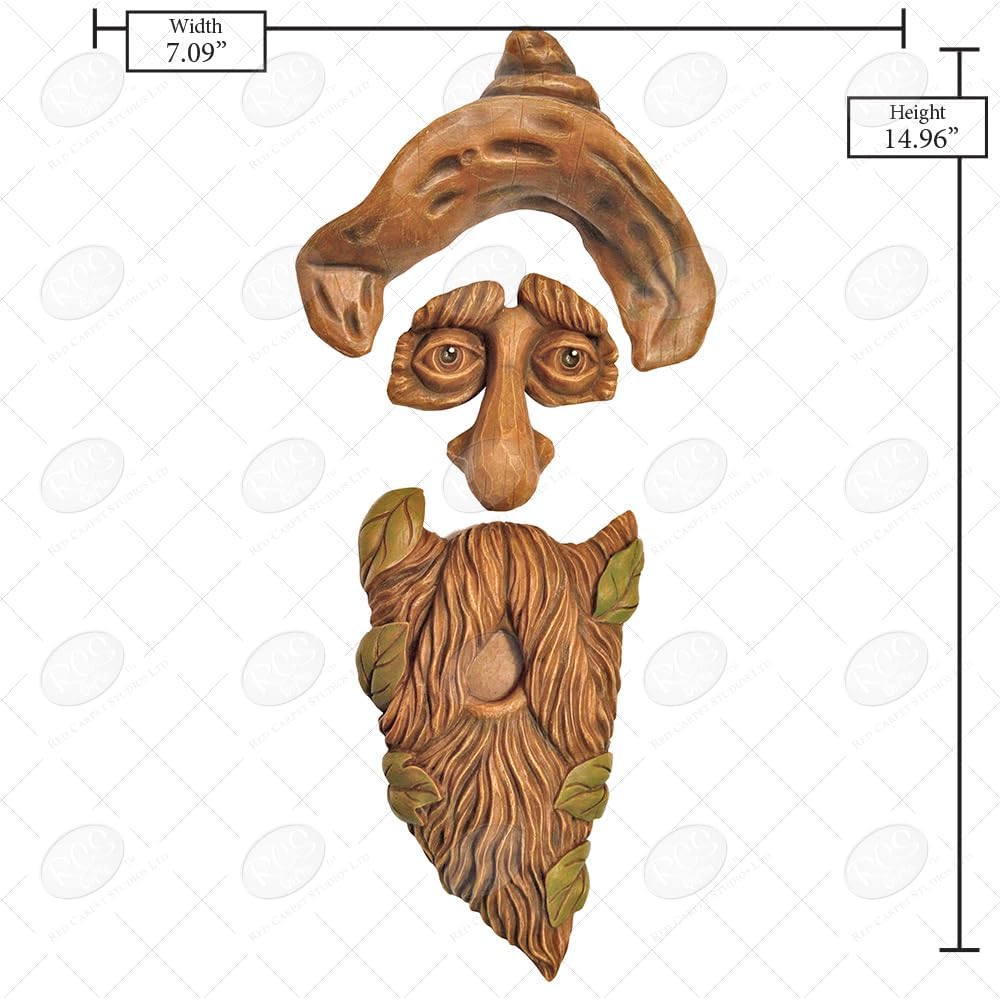 Red Carpet Studios Tree Face Outdoor Décor Wood-Like Hand Painted Sculpted Resin, Hank