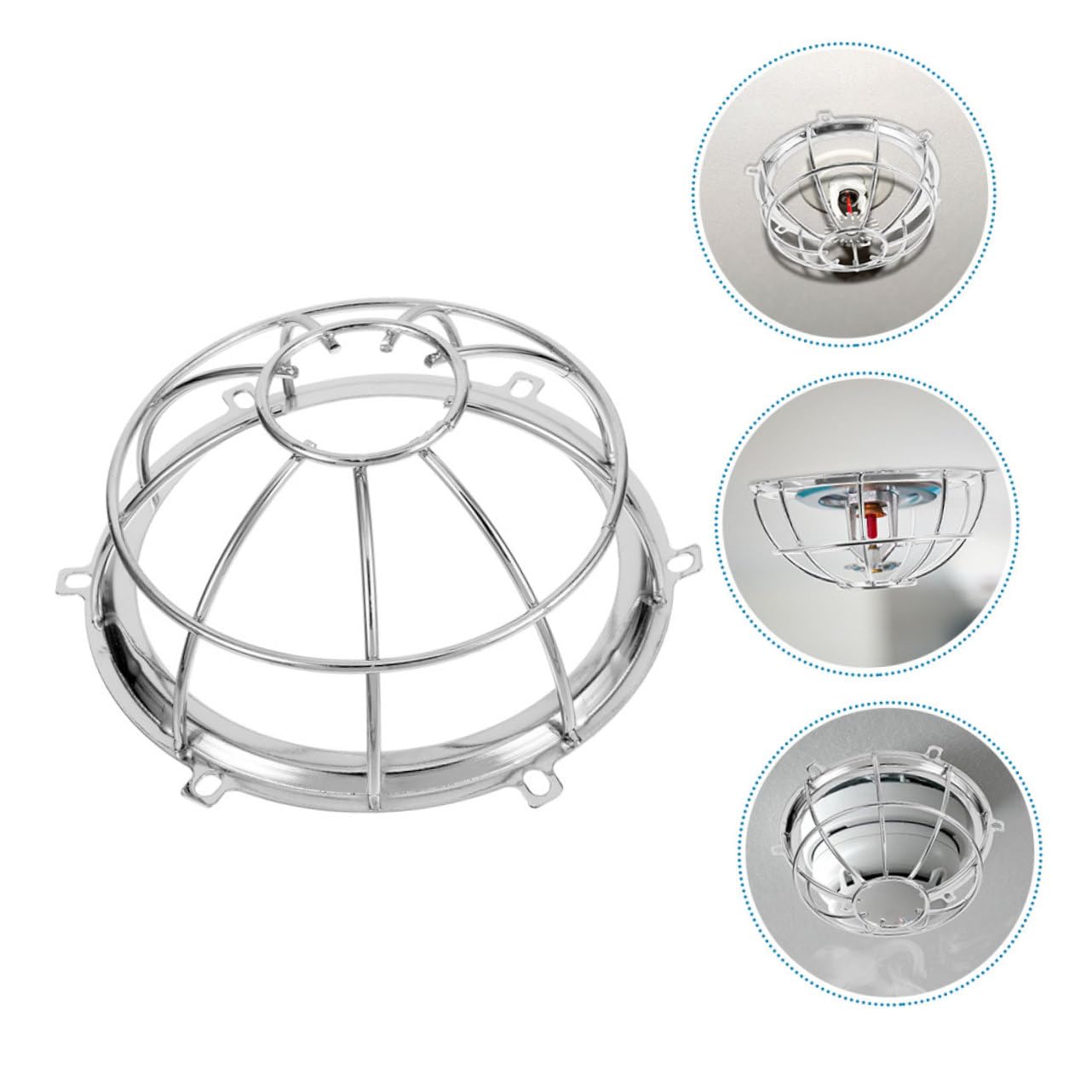 2 Cubiertas Protectoras de Hierro para Detectores de Humo, Fácil Instalación y Diseño Práctico, Protección contra Incendios Mediante Rociadores, Color Plata