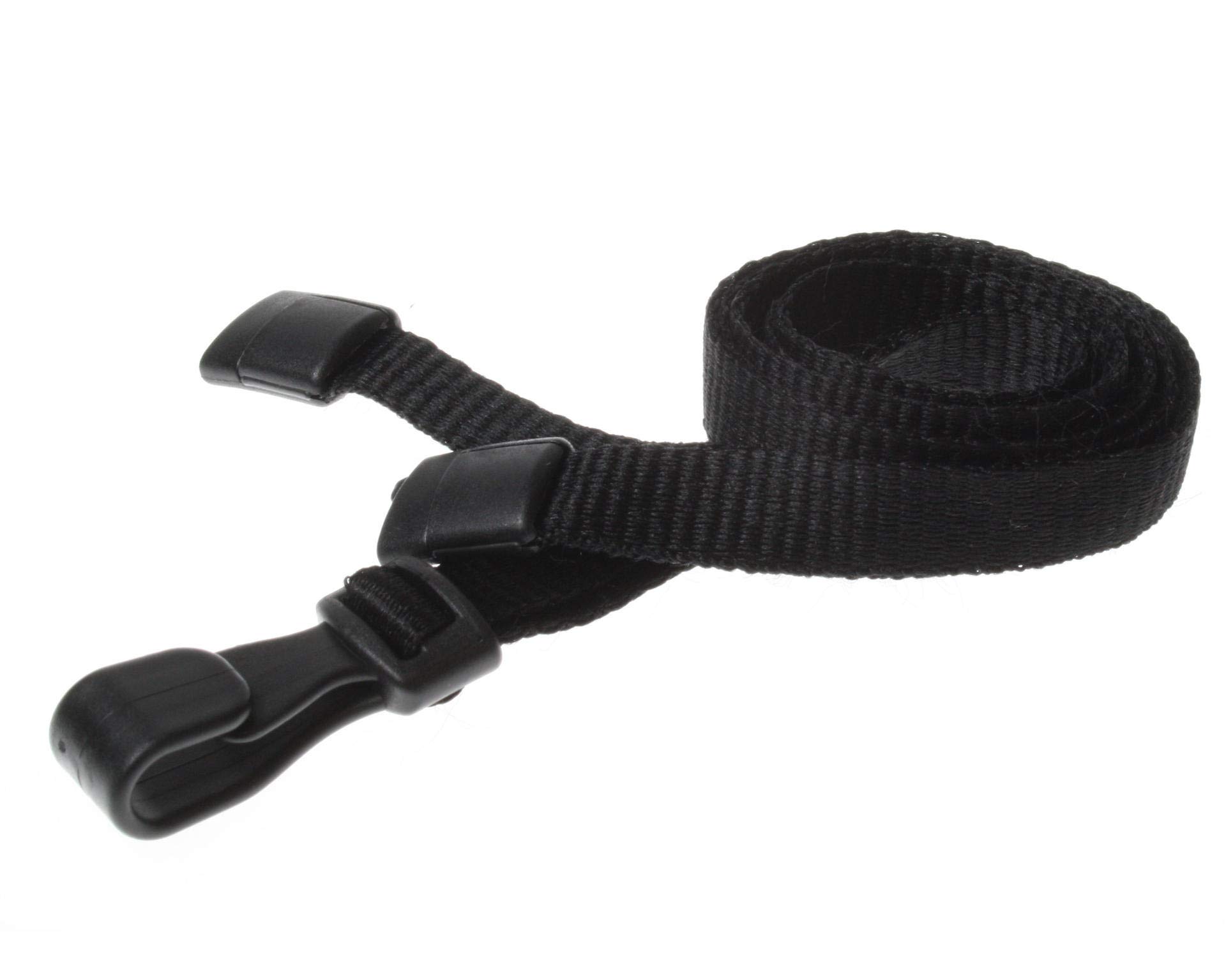 Identity-Plus: Black Flat Weave Lanyard with Safety Breakaway and J Clip (10)