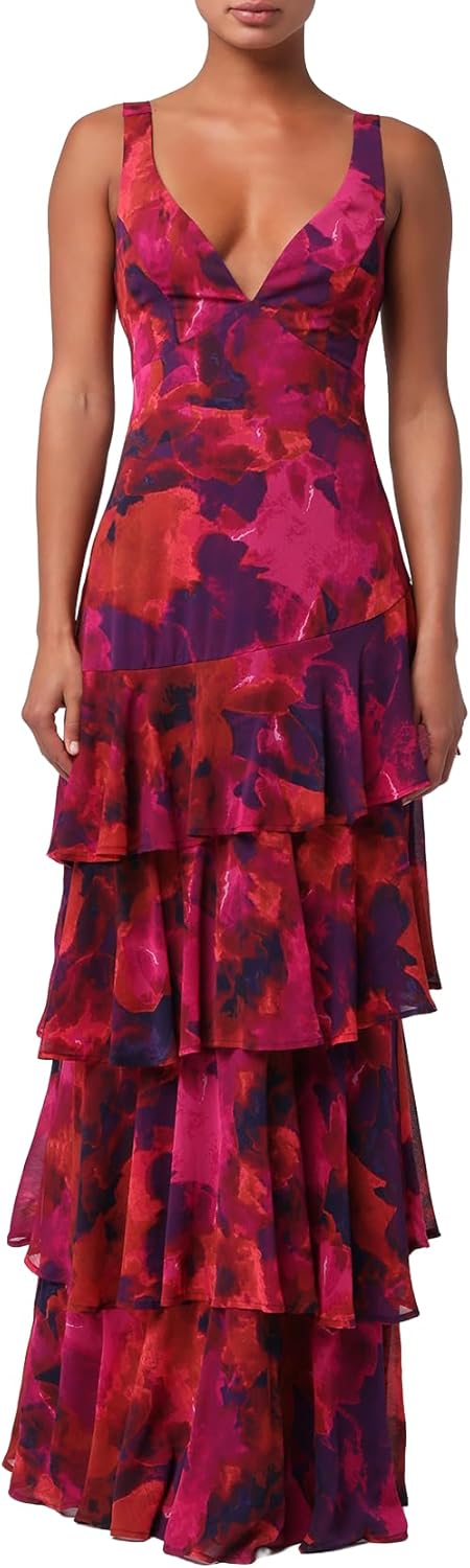 Lulus Imogen Tiered Chiffon Maxi Dress for Women