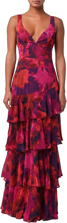 Lulus Imogen Tiered Chiffon Maxi Dress for Women