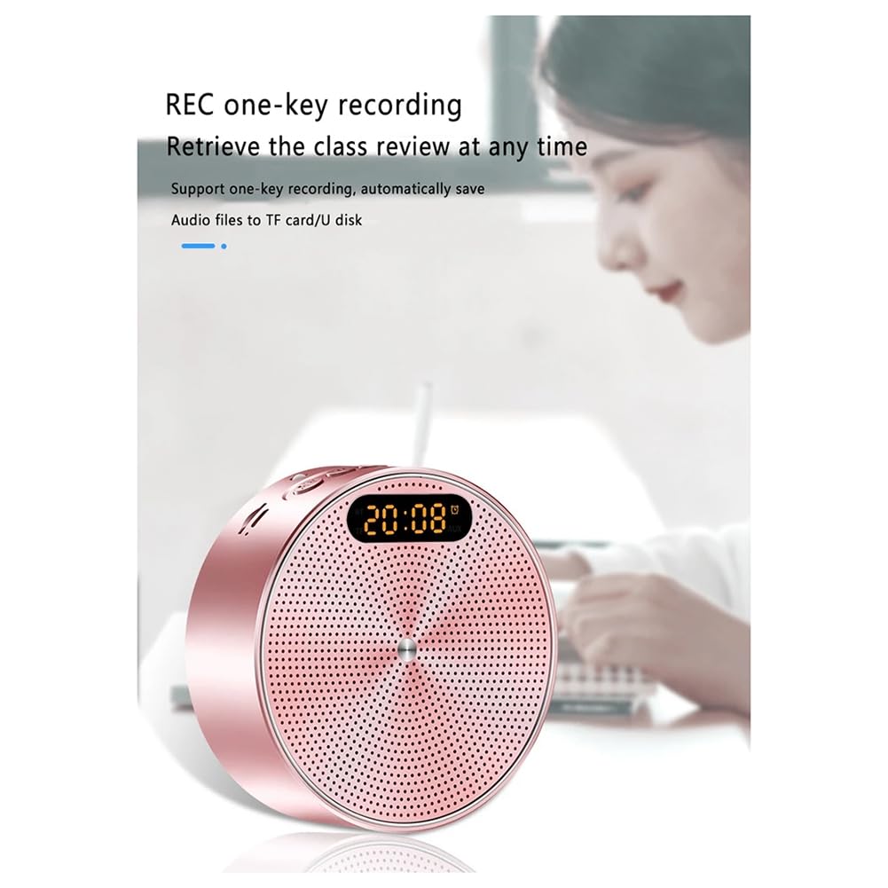 Altoparlante con Orologio Cablato/Wireless Altoparlante Portatile Bluetooth Altoparlante con Microfono Dedicato per Guida Turistica per Insegnanti