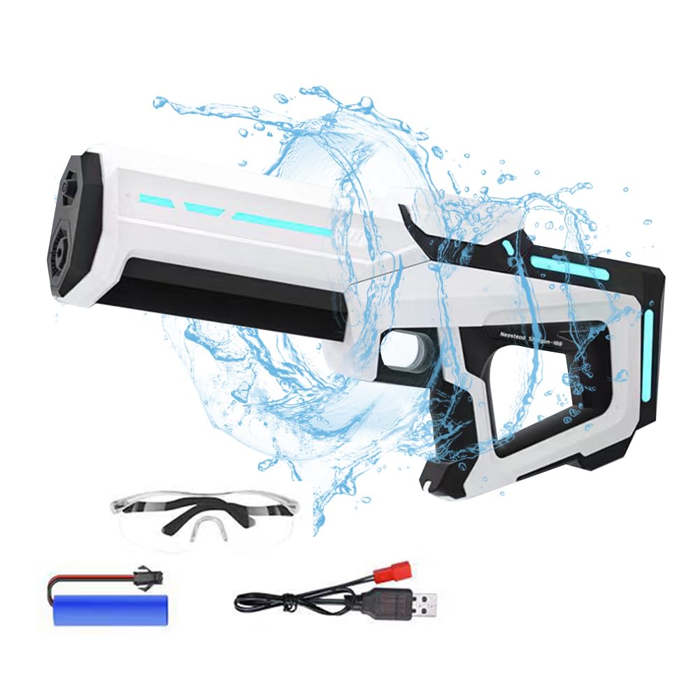 Pistole ad automatiche Pistola ad ricaricabile Pistola ad automatica a lungo raggio Pistola ad estiva all'aperto Giocattolo for bambini Adulti (Bianco)