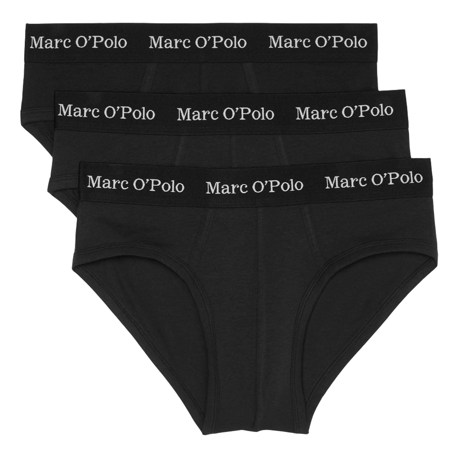 Marc O´Polo Men's Essentials 3-Pack Brief, Black, Medium