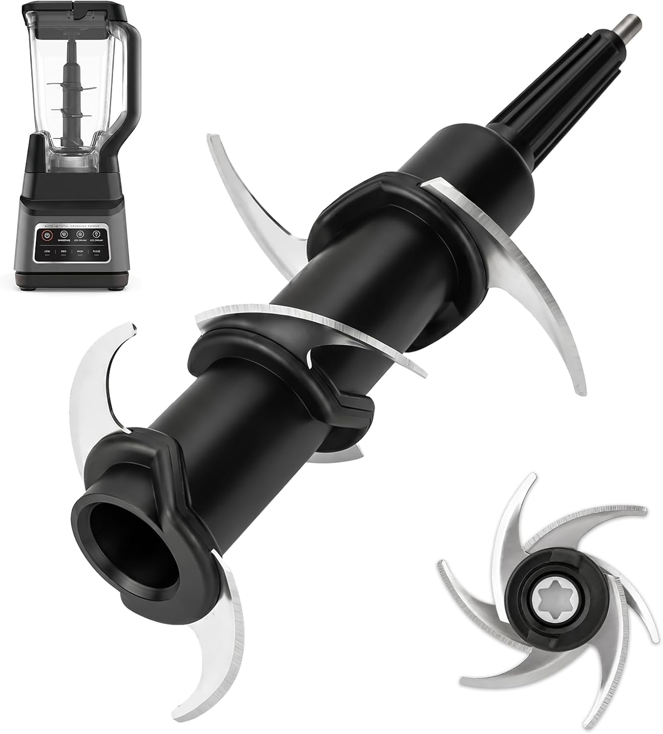6-Blade Blender Replacement for Ninja 72 oz Pitcher, Blender Blade Replacement Parts Compatible with Ninja 1100W 1200W 1500W BL500 BL610 BL642 BL660 BL700 BL770 BL780 BN701 BN751 BN801 NJ600