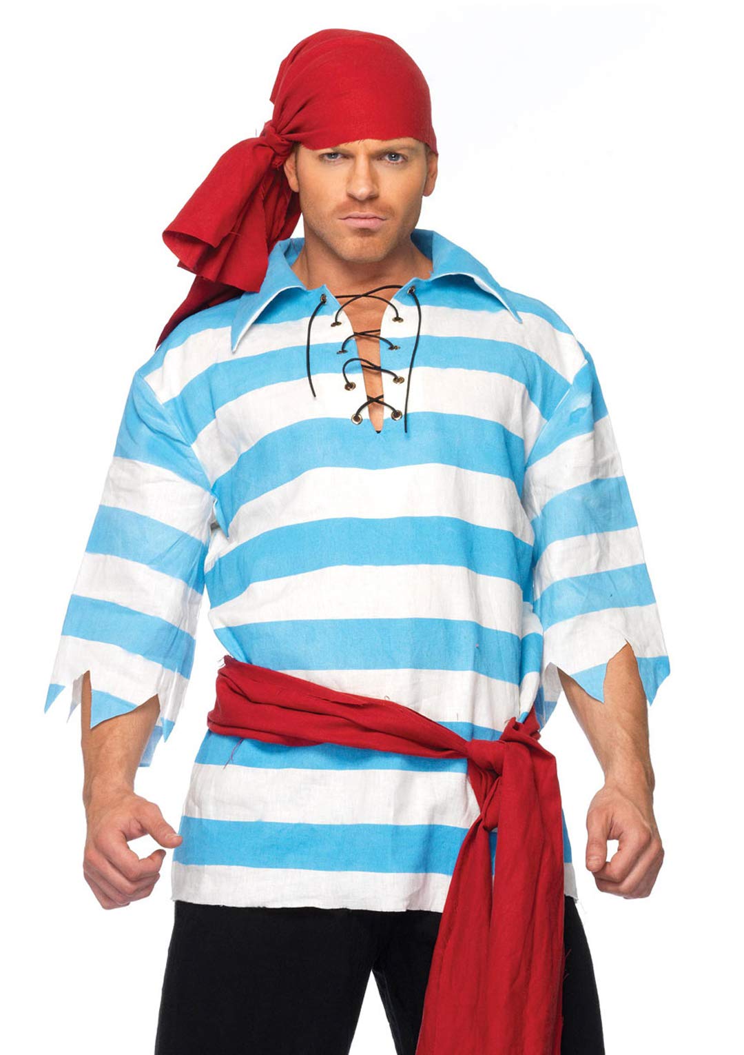 Leg Avenue 83.663 - Saccheggio Pirata Costume Set, Taglia M/L, Blu/Bianco