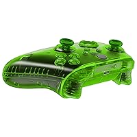 Vista 6 de eXtremeRate Full Set Shell Buttons for Xbox Series X & S Controller, Clear Green Replacement Side Rails Grips Front Back Plate Cover for Xbox Core