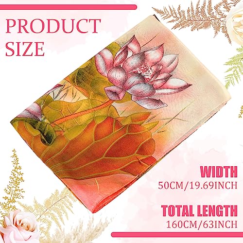 Xtinmee 12 Pcs Scarfs for Women Lightweight Print Floral Pattern Scarf Fashion Silk Scarves Long Chiffon Shawl Christmas Party Gifts, 6 Styles3