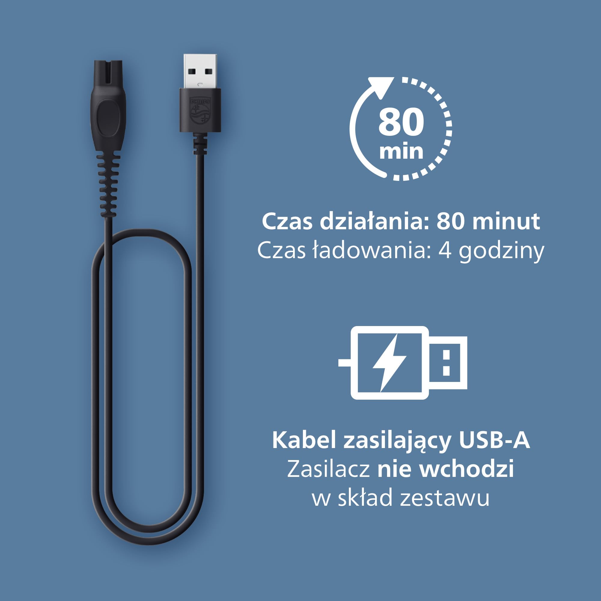 Trymer do brody Philips z serii 3000 – samoostrzące się metalowe ostrza, 40 ustawień, nasadka Lift&Trim, 100% wodoodporności, wskaźnik naładowania baterii, zasilanie przez USB, model BT3660/15