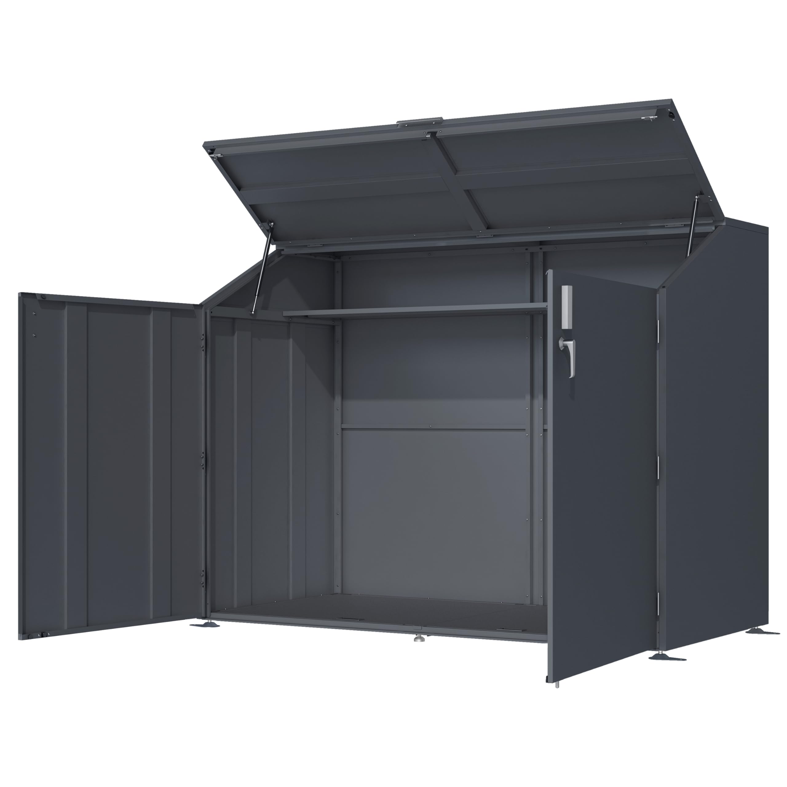 DEGAMO Fahrradgarage Metall anthrazit RAL 7016 wetterfest 200x100x157cm abschließbar
