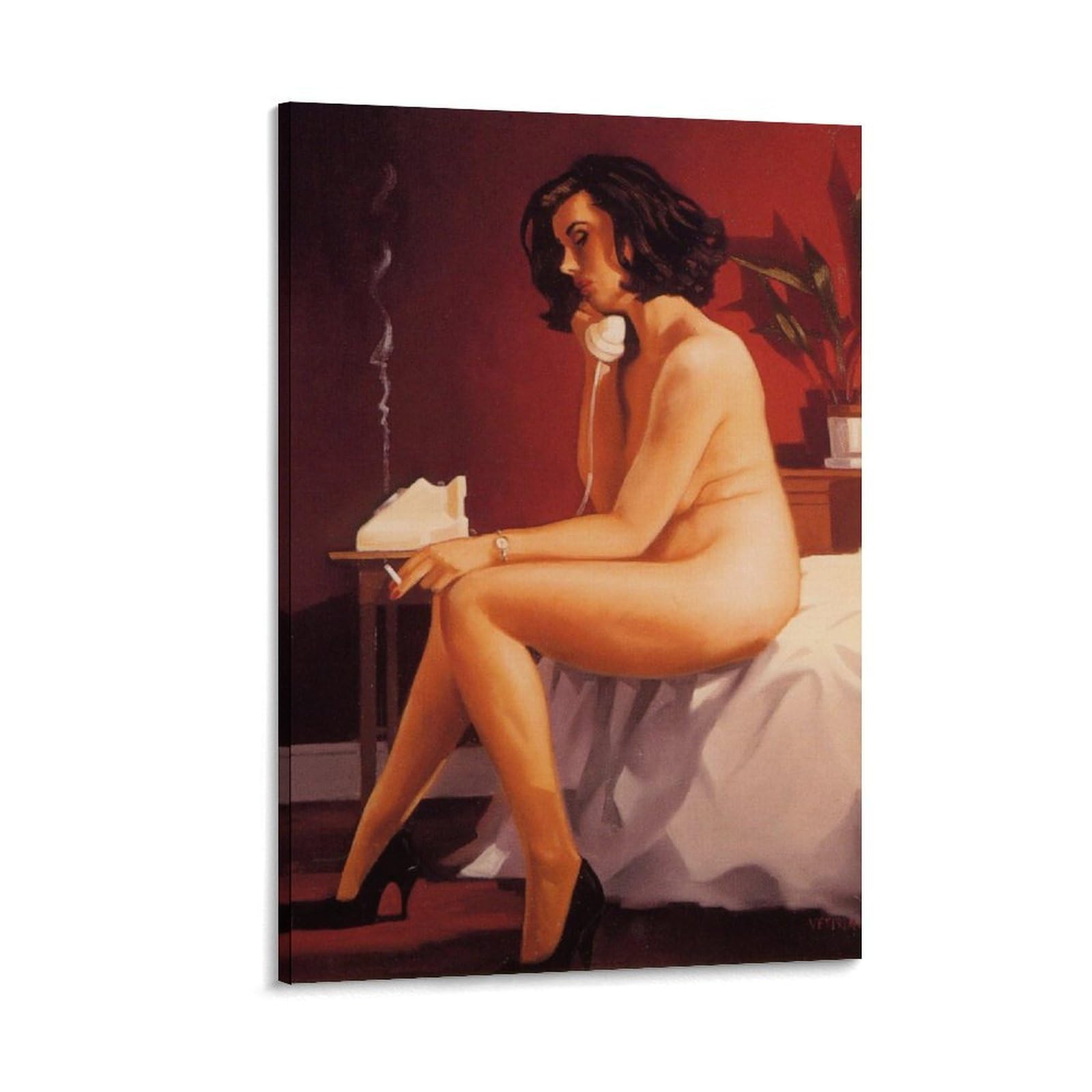 At The Phone by jack_vettriano Wall Art Prints Poster Home Decor Poster Wall Art Hanging Picture Print Decorative Painting Posters 12x18inch(30x45cm)
