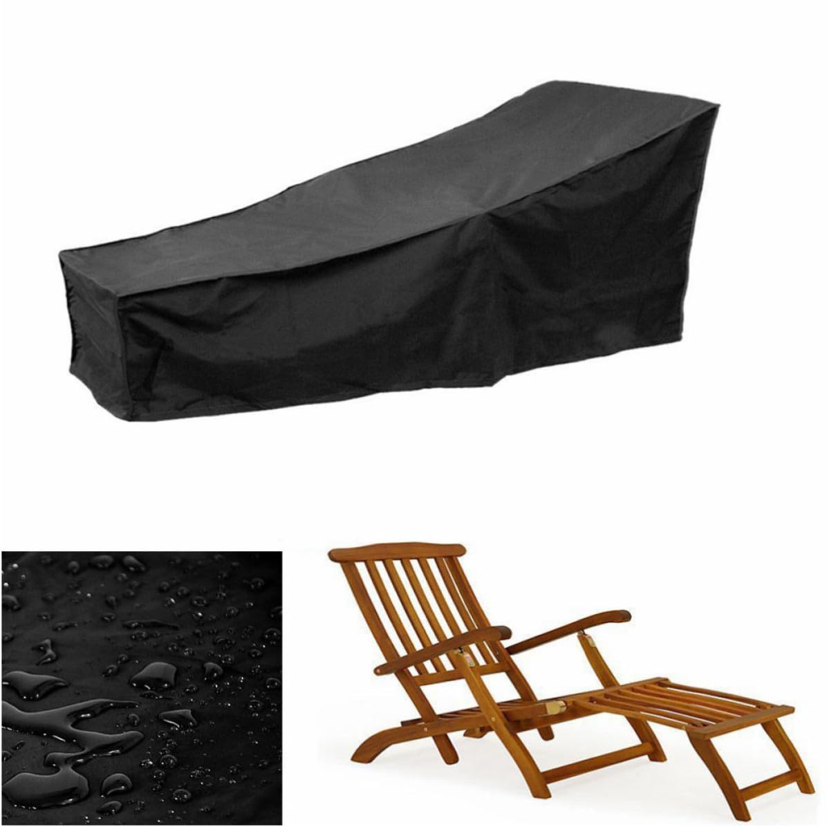 2pezzi Copertura per Lettino Prendisole in Poliestere Oxford per Mobili Esterni Protezione Antipolvere e Antiumidità per Patio e Balcone Resistente e Traspirante