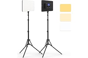 QEUOOIY 20W LED Photography Lighting Kit with Tripod Stand