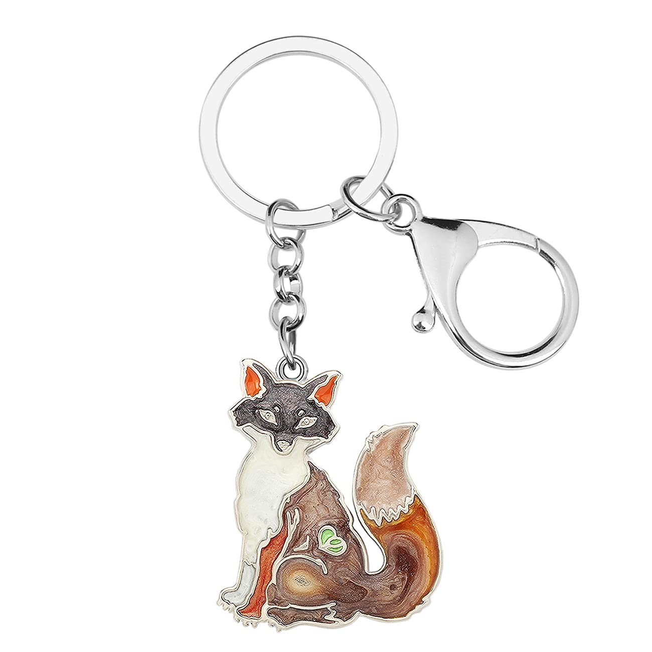 Fuchs-Schlüsselanhänger Aus Edelstahl – Niedlich, Vergoldet/versilbert, 40 Mm, Hypoallergen