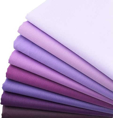 Miniatura 6 de Hanjunzhao Solids Purple Fat Quarters - Paquetes de tela acolchada precortada para coser manualidades, 18 x 22 pulgadas (morado sólido)