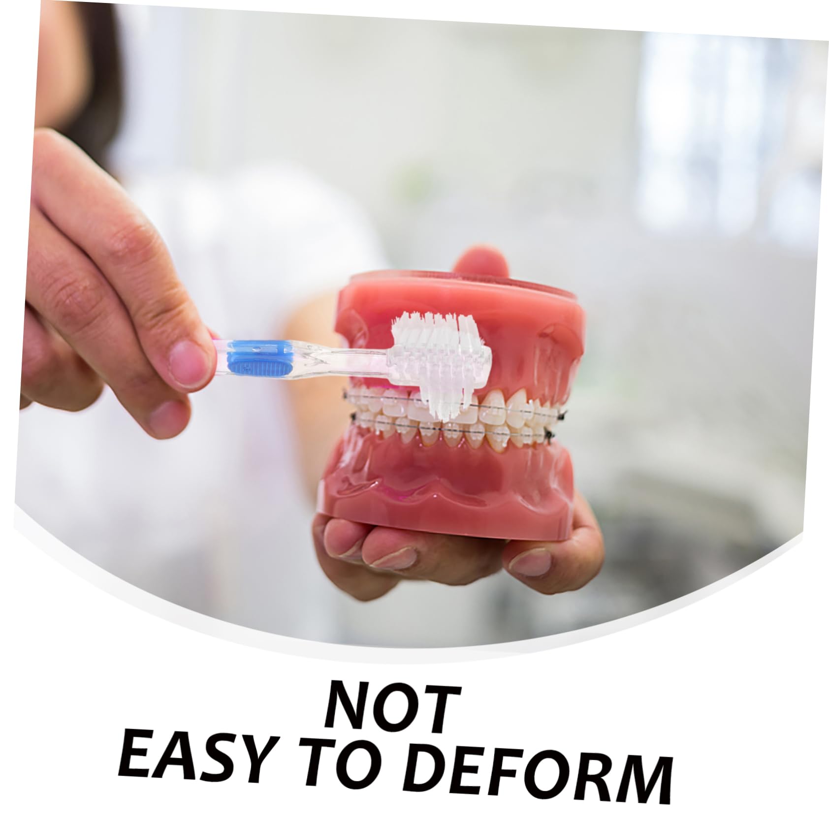 Mobestech 15pezzi Spazzolino Denti Falsi Trasparente Da Spazzola Bifacciale Per Pulizia Dentiere Manico Antiscivolo e Testina Multi-setole Per Rimuovere Macchie e Residui Alimentari