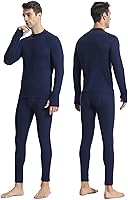 Vista 2 de Runhit Mens Thermal Underwear SetFleece Lined Long Johns for Men Thermal Shirts and Pants Base Layer Cold Weather Thermals