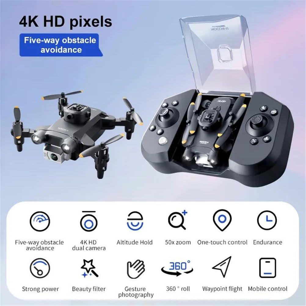 Nero,Single Battery,v30 Mini Drone con Telecamera HD 4k 1080p FPV rc droni Elicottero Professionale a Cinque Lati per Evitare Gli Ostacoli Drone Giocattolo Regalo