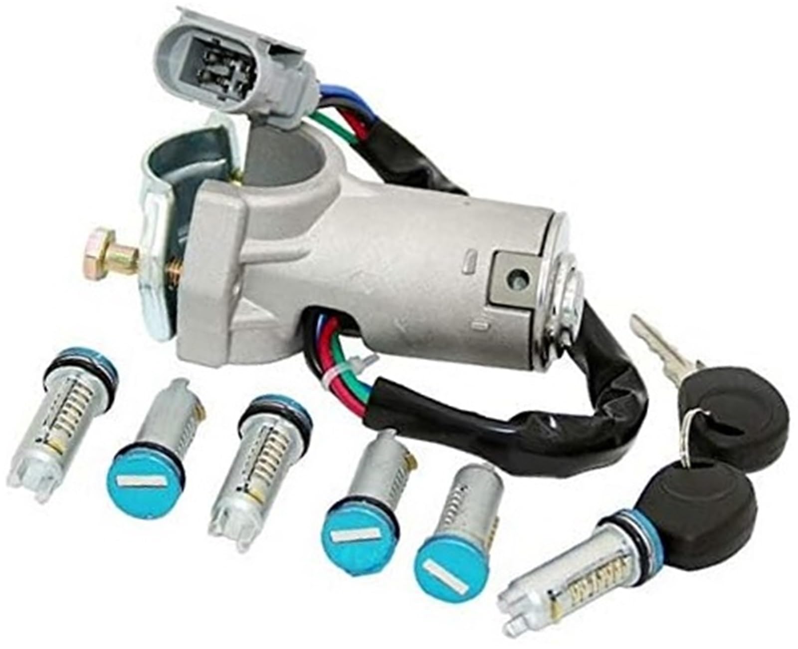 Szwaldaper One Color Auto Door Lock Latch Ignition Barrel Key Switch Door Lock Set-6 Barrels, For Iveco Daily 2000-2006 2992551 2991727