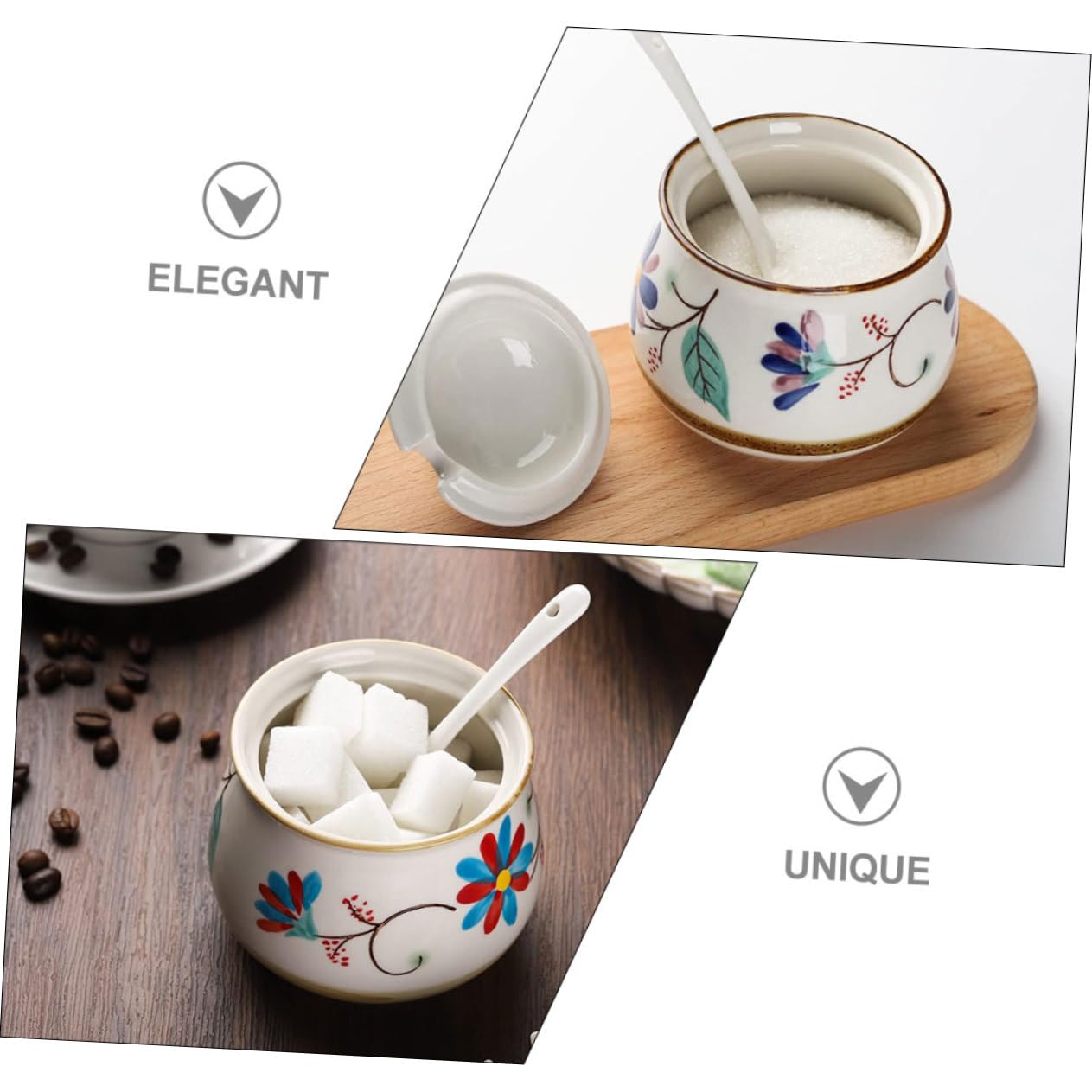 ABOOFAN Pot à Épices Ménager en Céramique 330ml 300ml, 1 Set