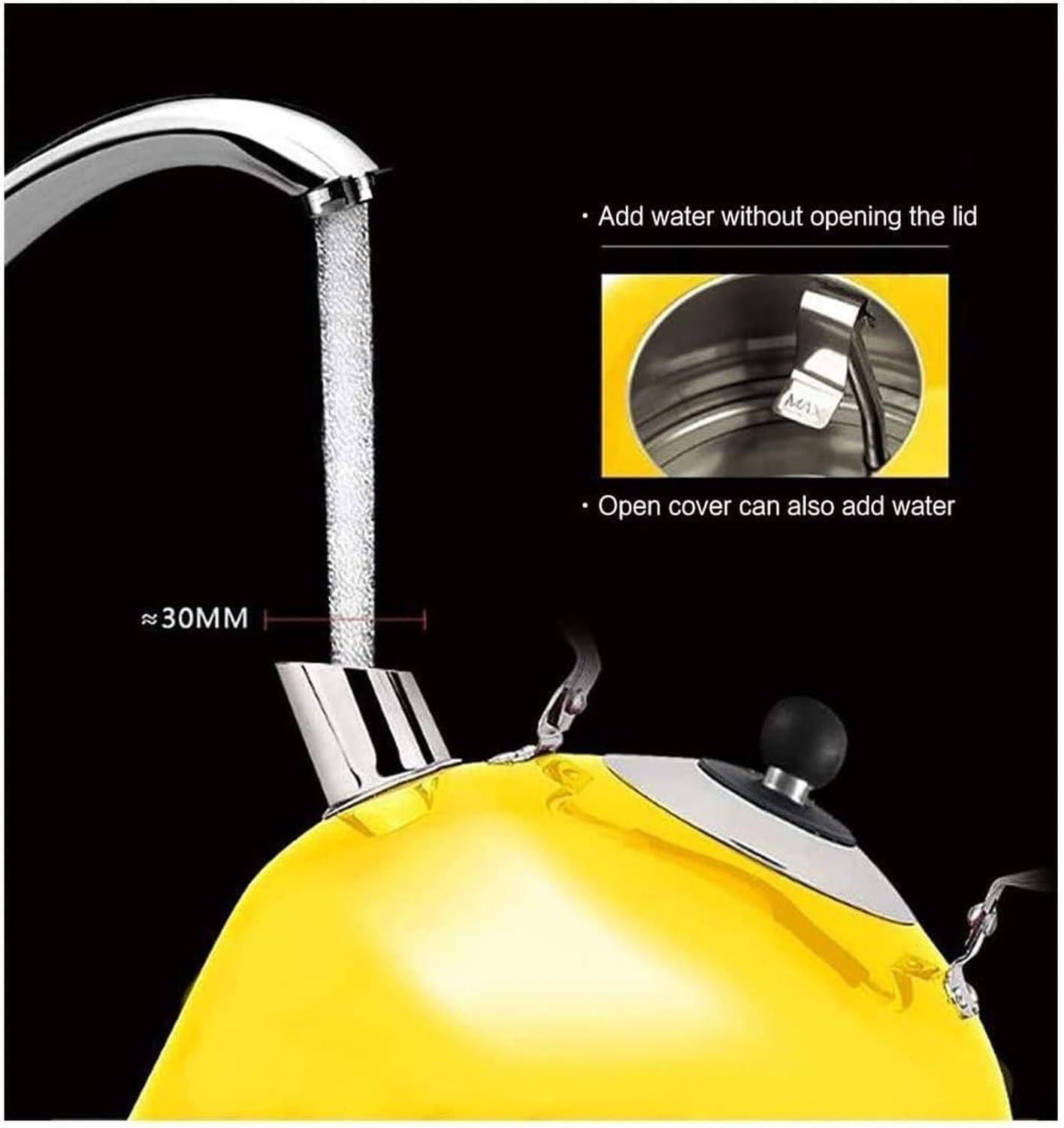 Hervidor Eléctrico 3 L Acero Inoxidable Control Térmico, 3l Amarillo
