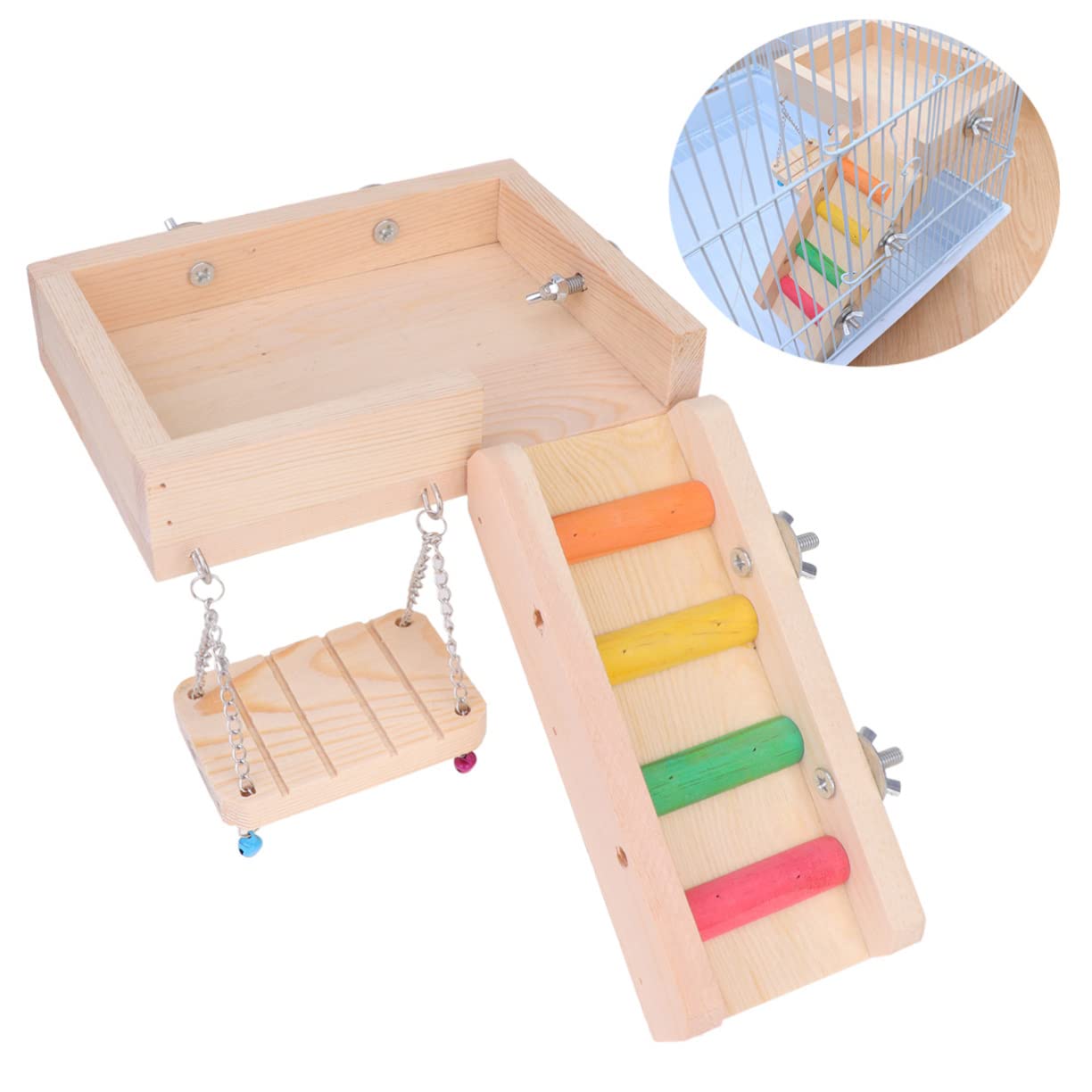 Beaupretty Jouet Échelle pour Animaux, Balançoire à Oiseaux, Matériau Sûr, Grand Format, Jeu D’Escalade pour Hamster et Perroquet, Accessoire Ludique pour Cage D’Oiseaux, Petits Animaux