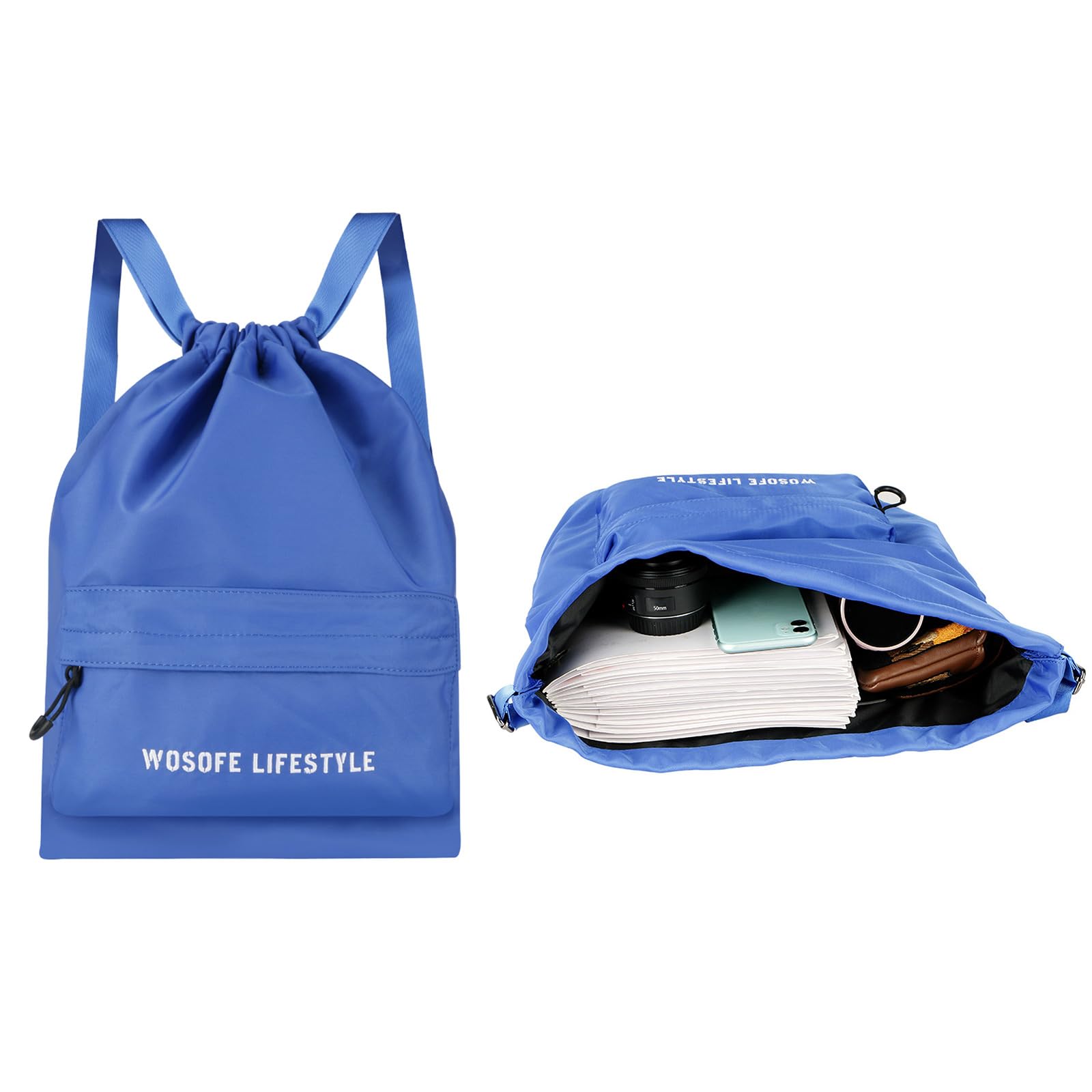 Zaino con coulisse alla moda Borsa da palestra sportiva Borsa da palestra di grande capacità Borsa sportiva per viaggi Calcio Nuoto Escursioni