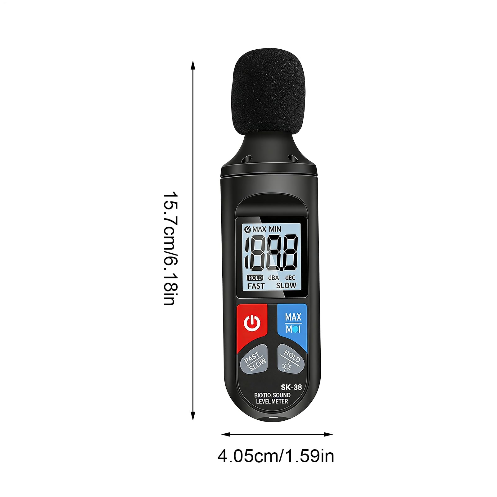 Medidor de decibelios | Sensor de 30-130dB Dispositivo de medición para sonido, probador de nivel de ruido - para aulas, vecinos, coche, hogar, autopista, fábrica