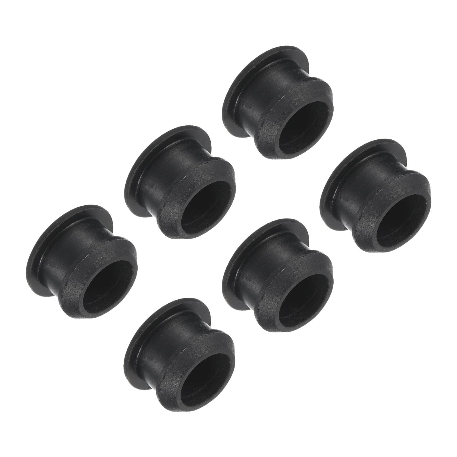 6Pcs Silicone Snap in Locking Hole Plugs, 13.5mm Diameter Hole Stoppers, Rubber Panel Seal Cover Flush Type Panel Round for Kitchen Rubber Bulkheads Waterproof Sealing Plugs, Black