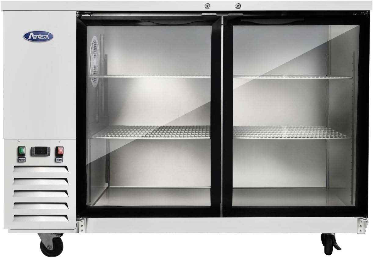 Atosa MBB69G (2) Glass Door Back Bar Cooler S/S In/Out | 21.5 Cu. Ft.