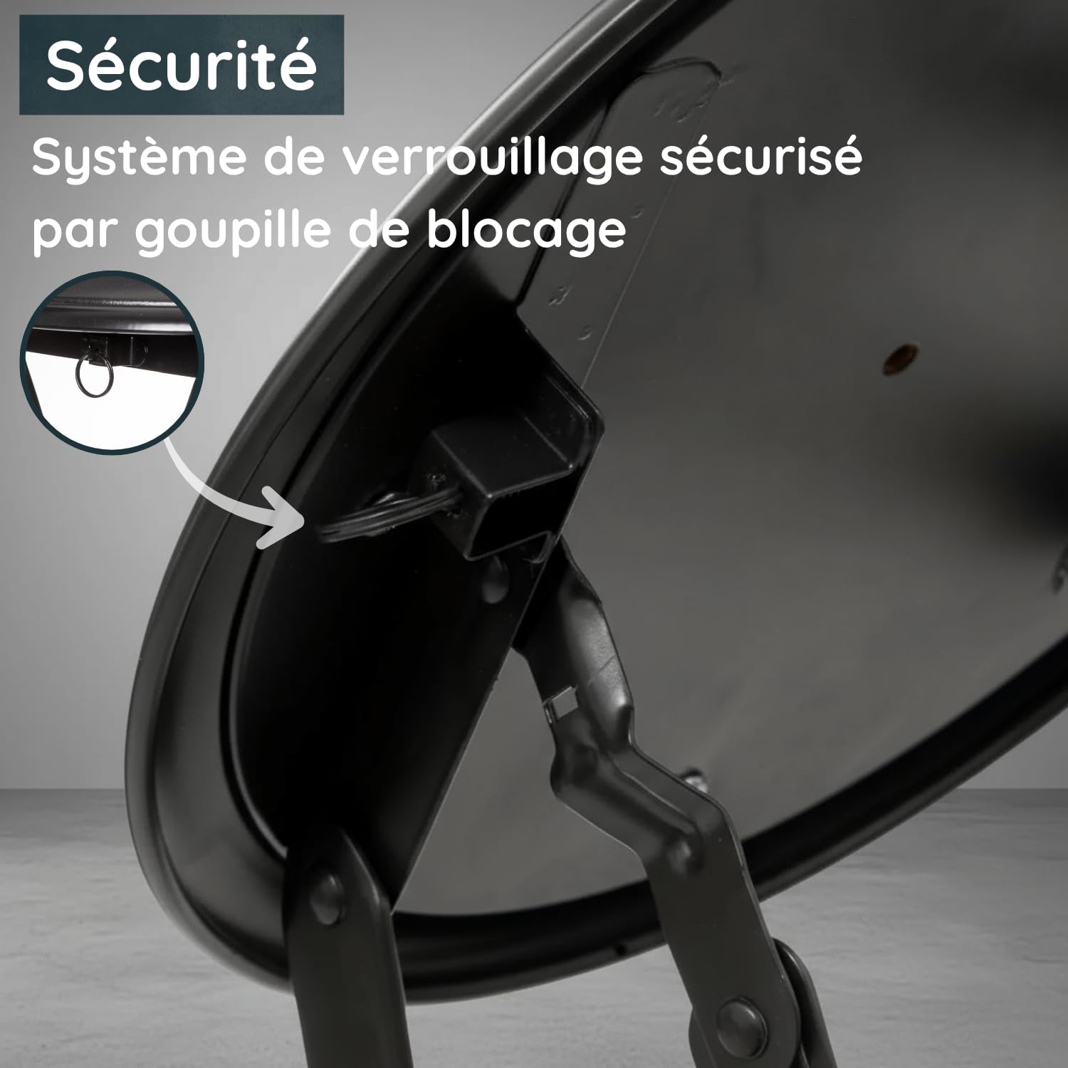 Tabouret Pliant Noir Lot de 2 – Structure Acier Robuste – Verrouillage Sécurisé – Idéal Cuisine Bureau Atelier