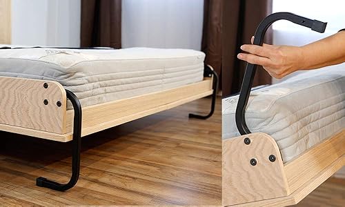 Miniatura 5 de Murphy - Kit de herrajes para cama de tamaño individual, marco de madera plegable, cama de pared para habitación de invitados, fácil de construir,