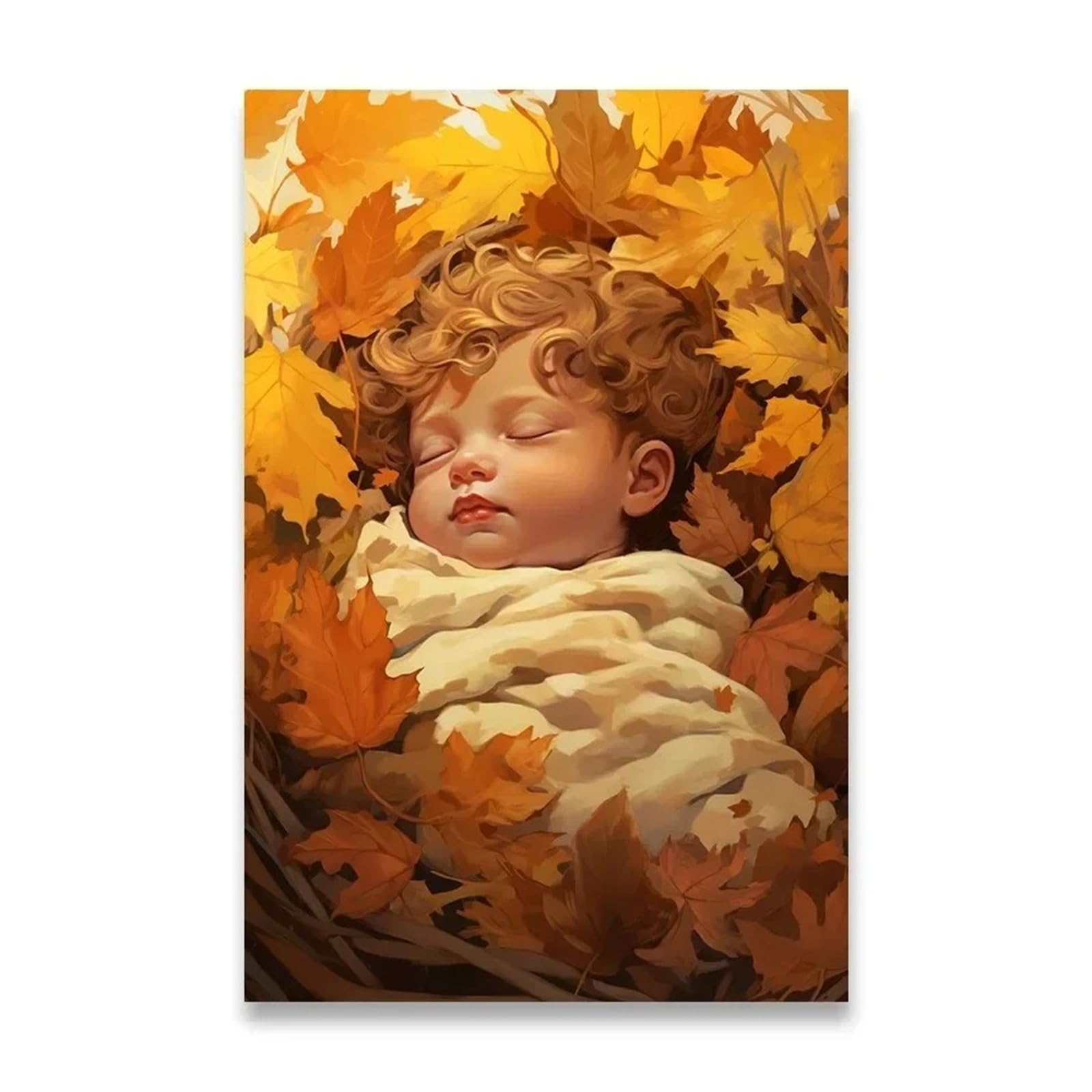 Décoration de Chambre à Coucher Minimaliste : Peinture Salon Feuilles d'Érable sur Toile 40x50cm
