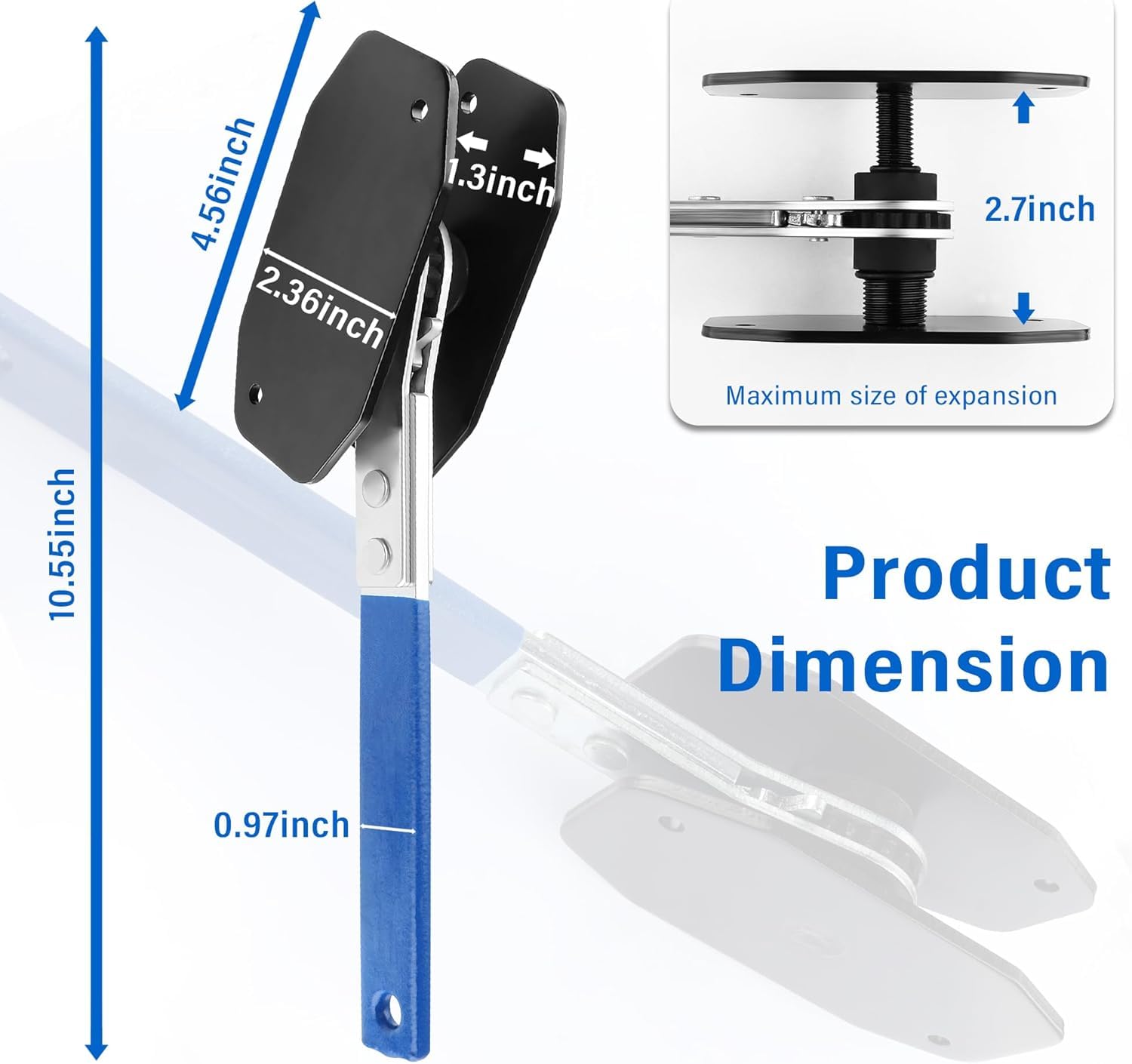 Lu7enWig Brake Caliper Compression Tool, Professional Caliper Piston Compressor Tool Brake Pad Expander with 360° Rotating Ratchet for Single/Dual/Quad Piston Calipers