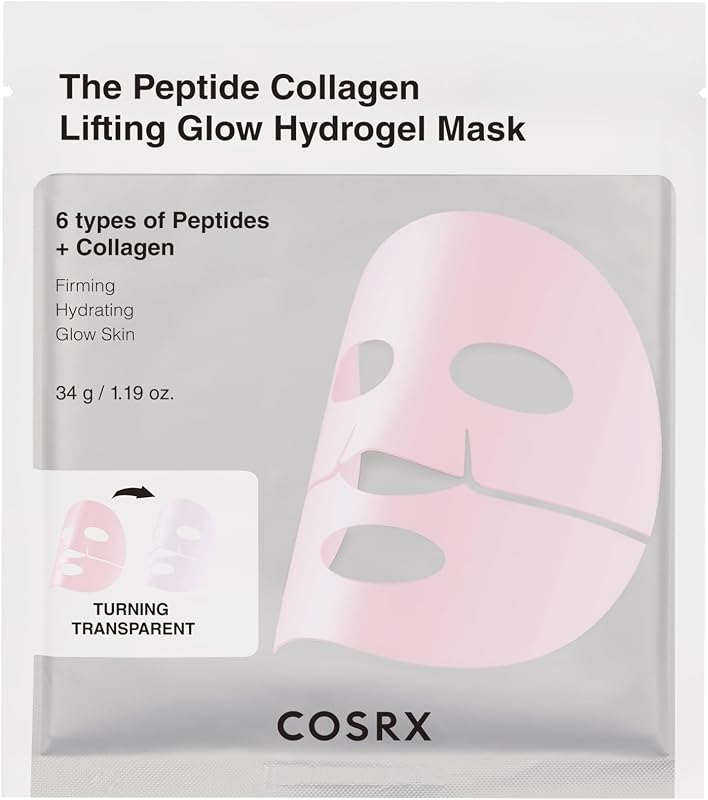 Péptidos rosados Colágeno Lifting Glow Hidrogel Mascarillas faciales Cuidado de la piel 1EA | Mascarilla facial de colágeno, artículos esenciales de viaje y regalos de cuidado personal para mujeres, mascarilla facial nocturna, cuidado de la piel coreano