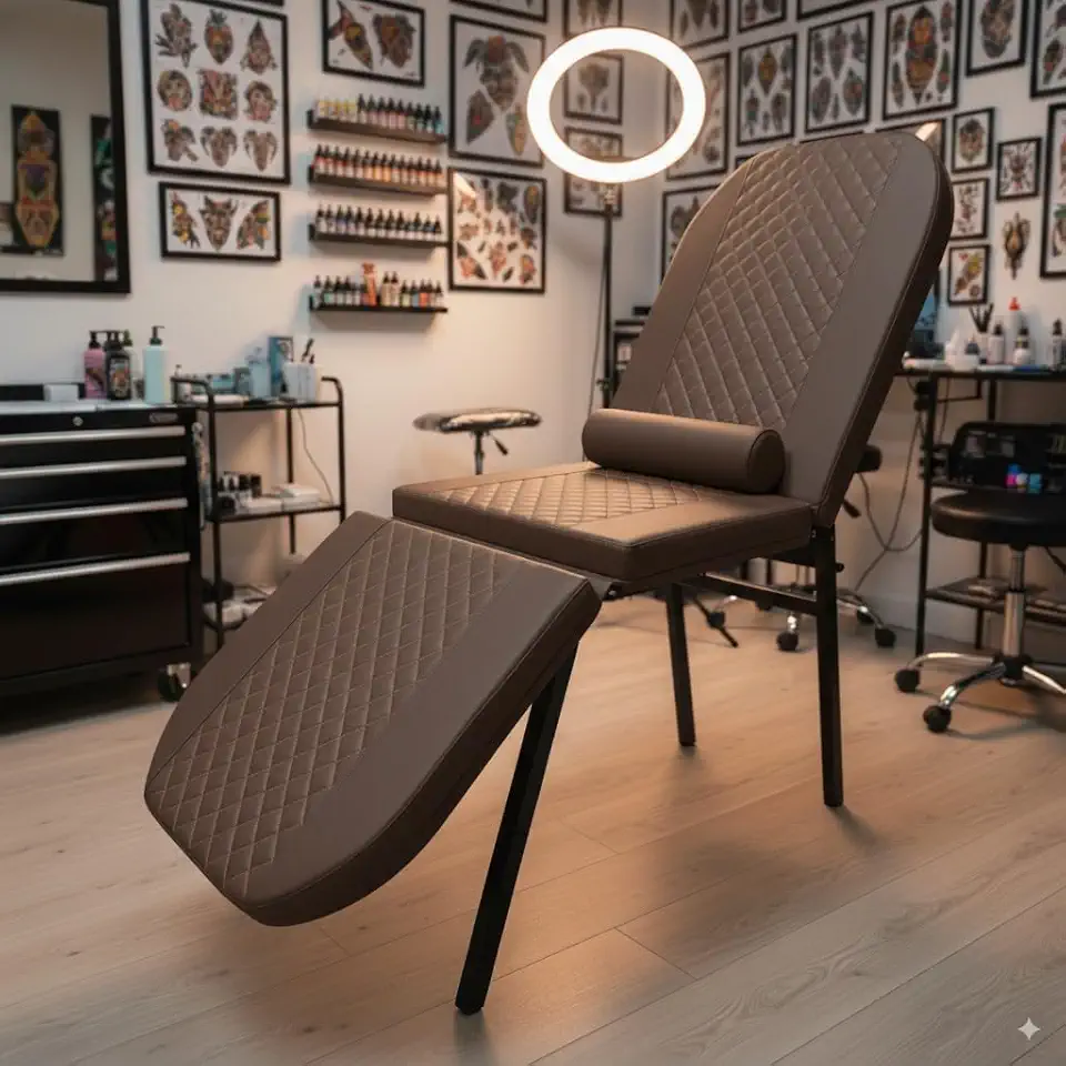 Maca Fixa 3 Posições Reclinável Tatuagem Estética Massagem Compact Diamante (Marrom)