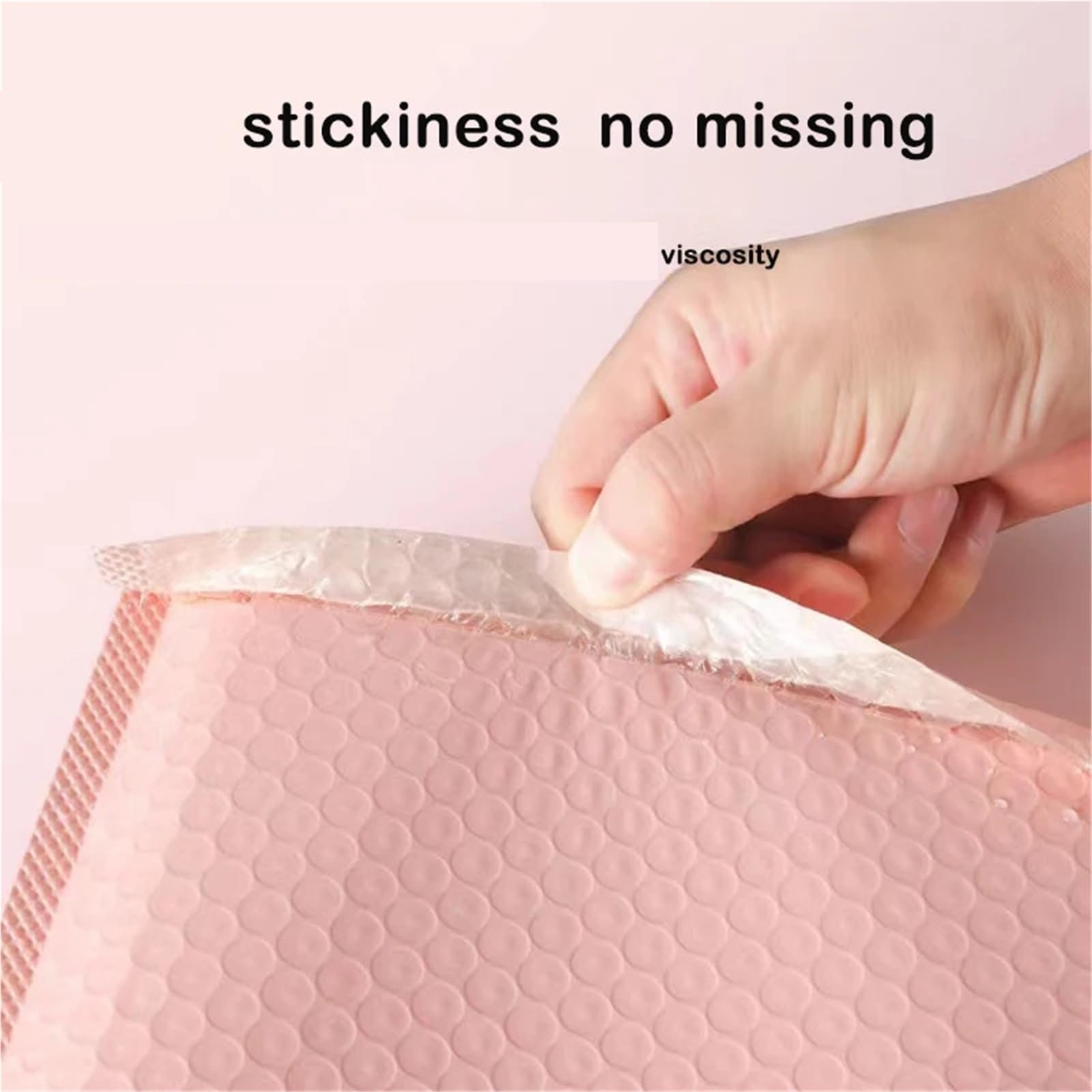 Buste imbottite in polietilene da 100 pezzi a bolle d'aria sfuse Sacchetti postali in plastica a for la spedizione Imballaggio Maile Autosigillante per Imballaggio(Light pink,20 * 25cm)