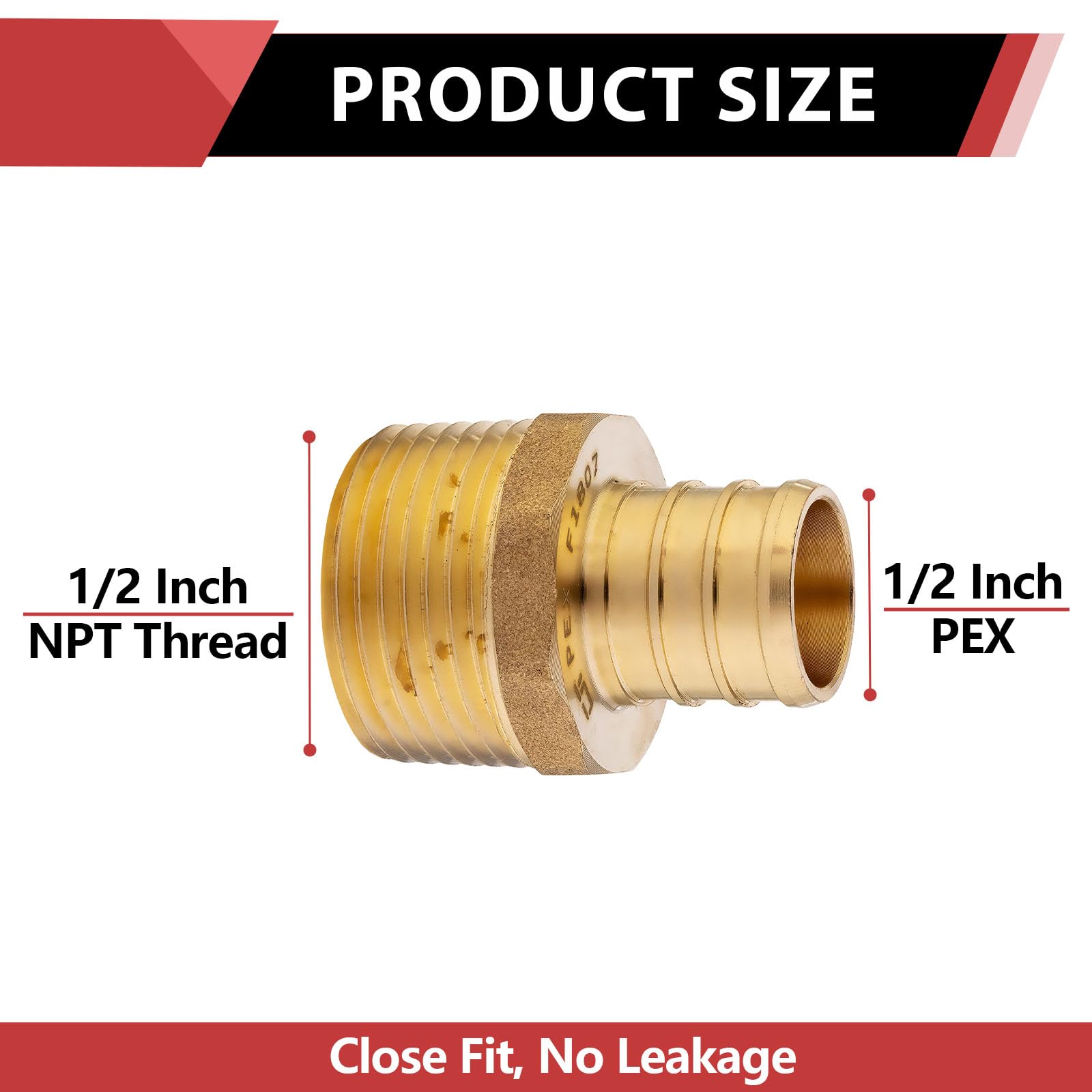 4 pezzi EFIELD Barb Crimp Pex 1/2" x 1/2" NPT maschio adattatore ottone raccordo