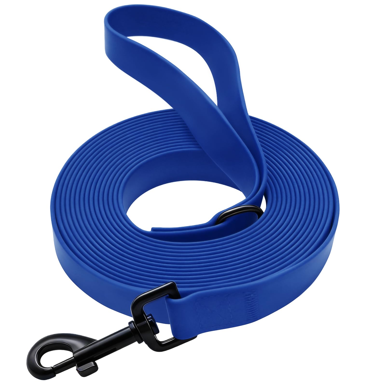 Waterproof Recall Lead for Dogs, 3 m/5 m/10 m/15 m, Tear-Resistant Dog Lead, Tear-Resistant Training Lead with Robust Carabiner for Large to Small Dogs (Dark Blue, 10 m)