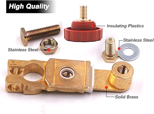 Miniatura 3 de Interruptor de desconexión de batería de poste superior de 2 piezas, interruptor de corte de batería de desconexión rápida para automóvil, camión,